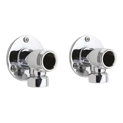 Backplate Elbow Unions - Pair - Chrome