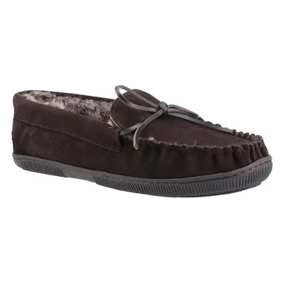 (Brown, (Adults')) Hush Puppies Suede Men's Chocolate Slippers