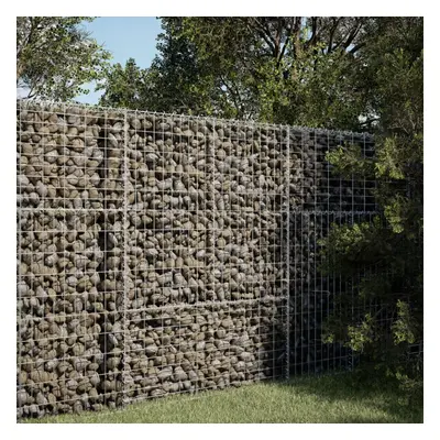 vidaXL Gabion Basket with Cover 100x100x150 cm Galvanised Iron