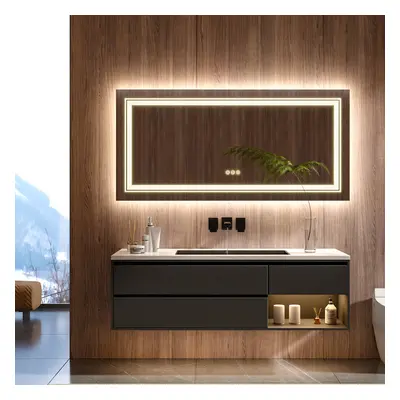 1200x600mm Led Backlit Lighted Bathroom Mirror Dimmable Anti-fog