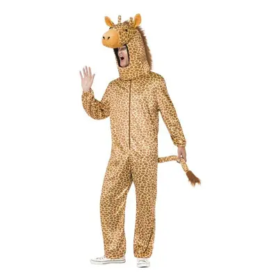 Smiffy's Men's Giraffe Costume, All In One And Hood, Party Animals, Serious - giraffe costume fa