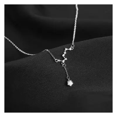 925 Sterling Silver Big Dipper Necklace Flash Diamond Pendant Tassel Clavicle Chain Female Tempe