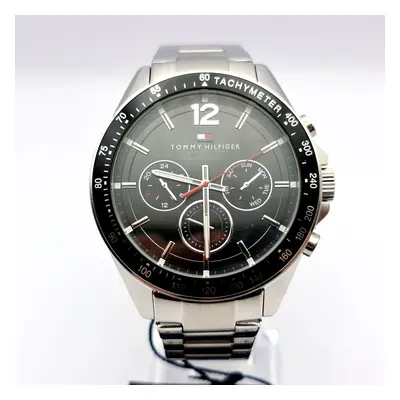 NEW TOMMY HILFIGER LUKE BLACK DIAL STAINLESS STEEL MENS WATCH