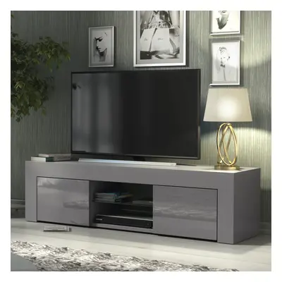 TV Unit 130cm Creative Furniture - Dark Grey Gloss Doors