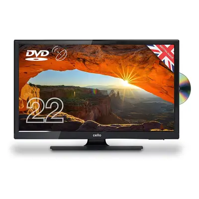 Cello 22" C22230FT2S2 Volt LED TV/DVD Freeview HD and Satellite Tuner Made In The UK, Black