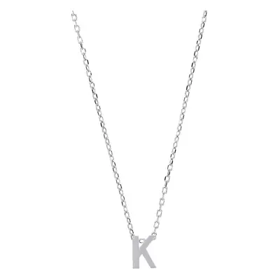 Jewelco London Ladies Sterling Silver Letter K Initial Pendant Necklace inch - GIN4K