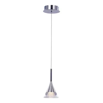 Visconte Gem Ceiling Pendant LED Light Conical Glass Shade - Chrome