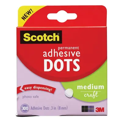 Scotch 010-300M Permanent Adhesive Glue Dots - mm, Pack of