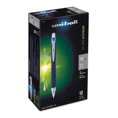 Uni-Ball UBC62153 0.7 mm Fine Blue Ink, Blue Barrel Jetstream RT Retractable Roller Ball Pen