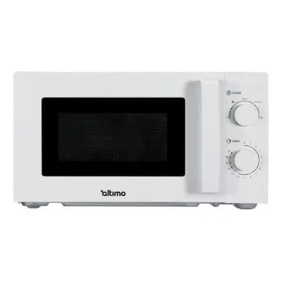 700W 20L White Microwave Oven, Cooking Power Levels, Quick Defrost Function, Manual Kitchen Time