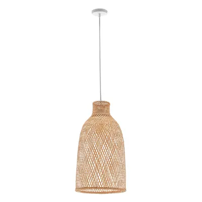 Natural Woven Bamboo Cone Pendant Lamp Hanging Light Bell Shade Boho Tropical