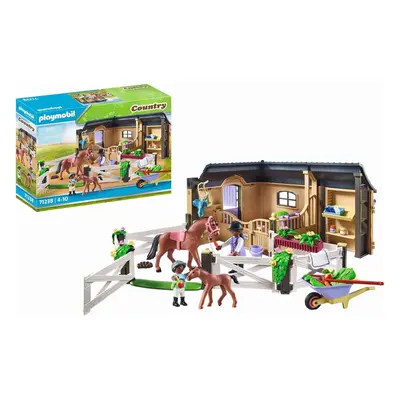 Country Riding Stable Horse box with adjoining paddock Playmobil