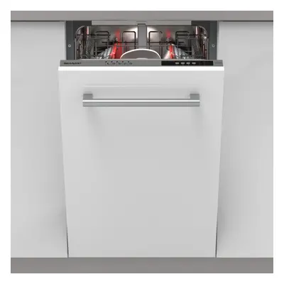 Sharp QW-NS14I49EX-EN Fully Integrated Slimline Dishwasher â Silver, Place Settings, Programme