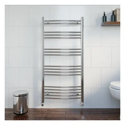 Modern Bathroom x 600mm Heated Towel Rail Radiator Curved Chrome Rails