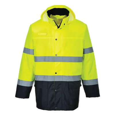 (3XL, Yellow/Navy) Portwest Mens Contrast Lite Hi-Vis Traffic Jacket