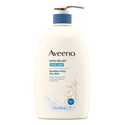 Aveeno Skin Relief Fragrance-Free Body Wash with Oat to Soothe Dry Itchy Skin, Gentle, Soap-Free