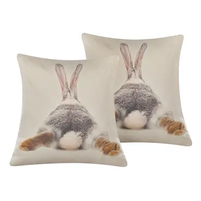 Set of Cushions Animal Pattern BUXUS x cm Taupe