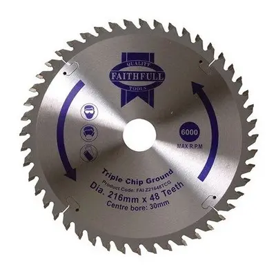 Faithfull FAIZ21648TCG Circular Saw Blade x 30mm x 48T TCG NEG