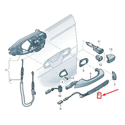 AUDI Q8 4MN Front Right Door Handle Sensor RHD 4N1927754 NEW GENUINE