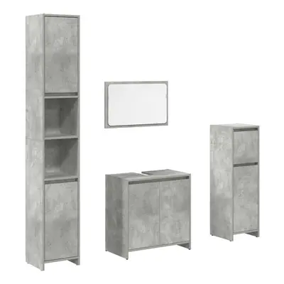 vidaXL Piece Bathroom Furniture Set Concrete Grey Engineered Wood