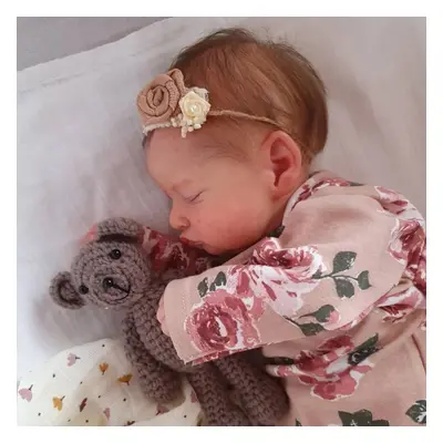 (19inch) 19inch Reborn Bebe Rosalie Newborn Dolls Sleeping Baby Handmade Painted Lifelike 3D Ski