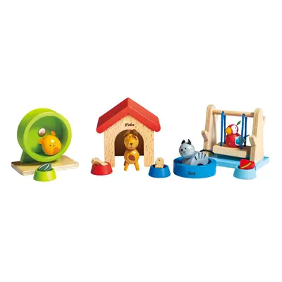 Hape Family Pets Wooden Dollhouse Animal Set