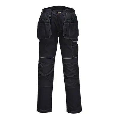 (28R, Black) Portwest Mens PW3 Stretch Holster Pocket Work Trousers