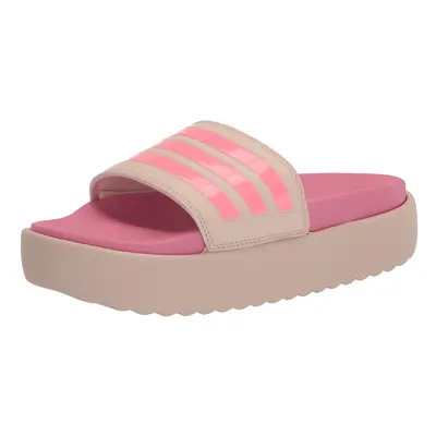 adidas Women's Adilette Platform Slide Sandal Wonder Quartz/Beam Pink/Taupe Metallic