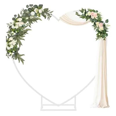 7.2ft Heart-Shaped Wedding Party Arched Metal Flower Garden Backdrop