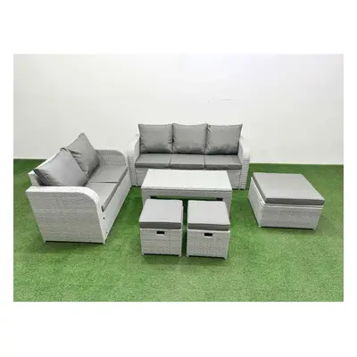 Fimous Seater PE Rattan Wicker Garden Furniture Patio Conservatory Sofa Set with Seater Sofa Lov