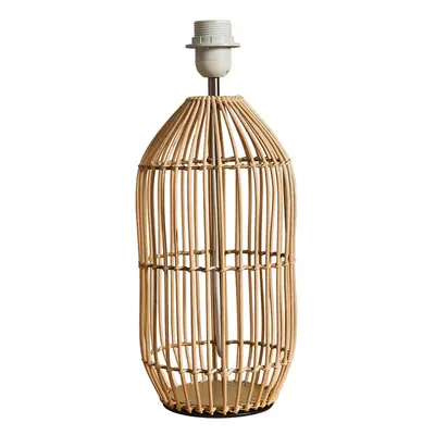 Contemporary Large Natural Rattan Cylinder Table Lamp Base