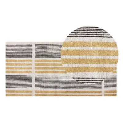 Cotton Area Rug x cm Yellow and Black KATRA