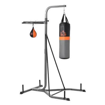 HOMCOM Punchbag & Speedball Boxing Station Frame Freestanding, Grey