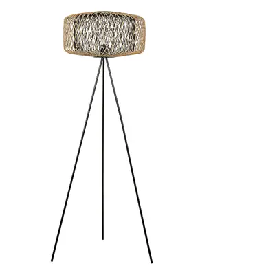 Floor Lamp JAVARI Bamboo Wood Black