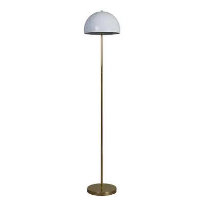 MinSun Contemporary Gold & White Mushroom Floor Lamp - Complete with a 6w LED Golfball Bulb [300