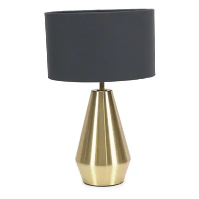 ValueLights Jax Gold Dimmable Touch Table Lamp with Charcoal Shade