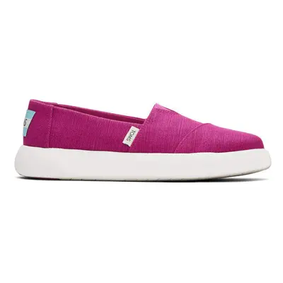 (US 8) TOMS Womens Canvas Slip On Shoes Sneakers Flats Platform Espadrilles - Fuchsia Pink