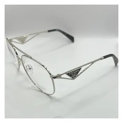 Prada PR 73ZS 1BC-08N 58#14 Sunglasses - Silver Frame, Clear Lens