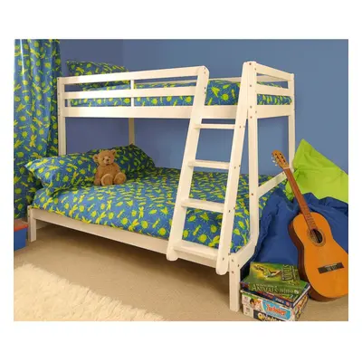 (White) Bexley Wooden Triple Bunk Bed with Kerri Mattresses