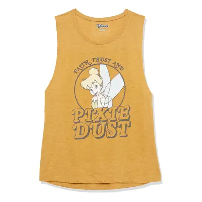 Disney Tinkerbell Get That Pixie Dust Women's Muscle Tank Gold Heathe