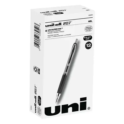 uni-ball Signo Retractable Gel Pen Black Ink 0.7mm Dozen