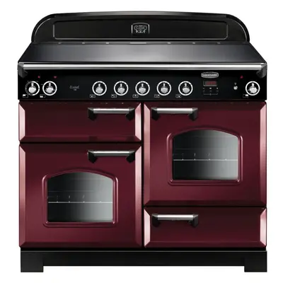 Rangemaster CLA110EICY/C Classic Cranberry with Chrome Trim 110cm Induction Range Cooker - Red -