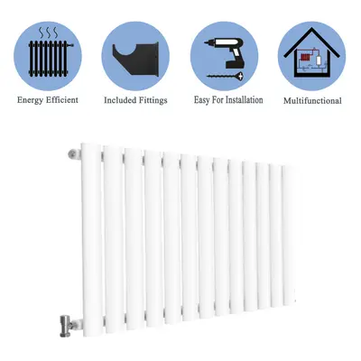 (Single, 600x767mm) White Single/Double Oval Column Radiator