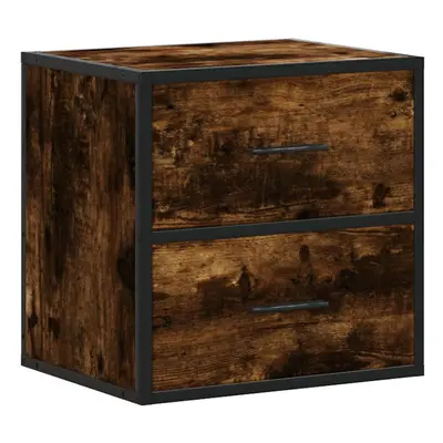 (smoked oak, pcs) vidaXL Wall-mounted Bedside Cabinets pcs Sonoma Oak 40x31x39.5 cm cabinet