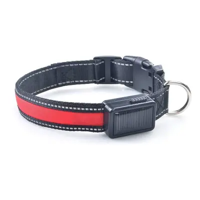 () Dog Pet Collar Solar Power USB Charging Electronic LED Flashing Light