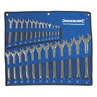 Silverline Sp100 Combination Spanner Set 6-32mm - Pieces - 32mm 25pce - spanner set combination 