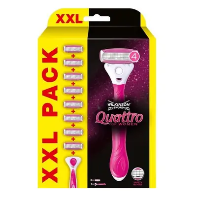 Wilkinson Sword Quattro For Women Razor Handle and x Quattro for Women Razor Blade Refills