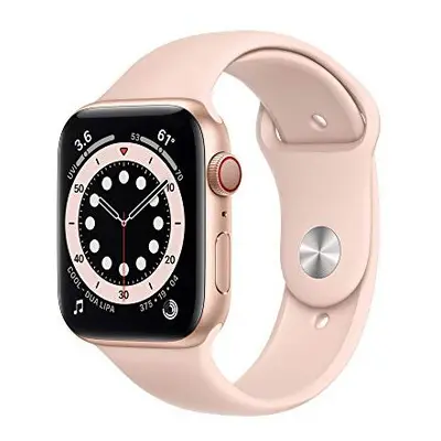 New AppleÃÃ¢Â Watch Series (GPS + Cellular, 44mm) - Gold Aluminium Case with Pink Sand Sport Ba