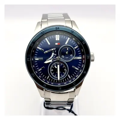 TOMMY HILFIGER AUSTIN STAINLESS STEEL SILVER BLUE MENS WATCH