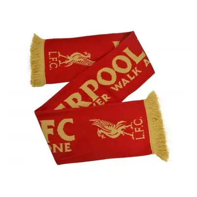 (red,gold, One Size) Liverpool Fc Unisex Adult Knitted Jacquard Scarf